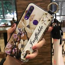 Phone Holder Soft Phone Case For Huawei Y6P Wristband Back Cover New Arrival Soft Case Flower 2024 - buy cheap
