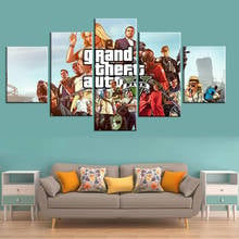 5 Piece Game Poster Grand Theft Auto V Pictures Canvas Paintings GTA 5 Poster HD Wall Pictures Artwork Canvas Paintings 2024 - buy cheap