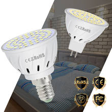 GU10 Светодиодная лампа MR16 220 в E27 прожектор E14 лампада Светодиодная лампа B22 точечная Лампа 48 60 80 светодиодов ампулы для внутреннего освещения GU5.3 2835 2024 - купить недорого