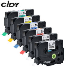 Cidy fita laminada multicolorida tze 241 tze241 18mm preto e branco para impressora multi-toque 2024 - compre barato