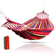 190X150cm Double Garden Hammock Portable  Sports Home Travel Outdoor Camping Swing Hanging Chair Thick Canvas Stripe Bed Hammock 2024 - buy cheap