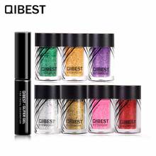 2Pcs\set QIBEST Glitter Eyeshadow Gold Sliver Metallic Loose Powder With Glue Shimmer Pigments Color Eye Shadow Makeup Cosmetic 2024 - buy cheap