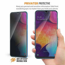 Protector de pantalla de vidrio templado antiespía para Samsung Galaxy A10, A50, A70, 0,26mm, 2.5D, 9H, bordes redondos, privacidad balística, nuevo 2024 - compra barato