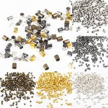 500pcs/lot 1.5/2mm Gold Silver Color Copper Tube Crimp End Beads Stopper Spacer Beads Connectors For Jewelry Making DIY Findings 2024 - buy cheap