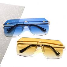 Модные женские модные квадратные солнцезащитные очки, женские брендовые дизайнерские цельные солнцезащитные очки больших размеров, женские и мужские солнцезащитные очки Gafas UV400 2024 - купить недорого
