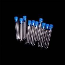 10 tubos transparentes plásticos descartáveis do teste da química dos pces 12*75mm sem aro com fontes do laboratório da escola dos tampões 2024 - compre barato