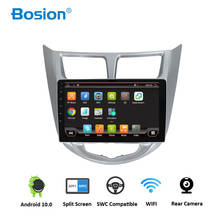Bosion-sistema multimídia automotivo com android 10.0, dvd, navegação gps, rádio, vídeo, ips, para hyundai solaris, verna accent 2009-2013 2024 - compre barato