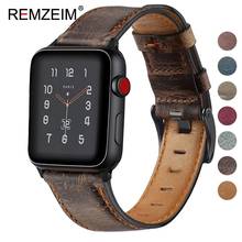 REMZEIM NEW Genuine Leather Watchband for Apple Watch 5 4 Band Series 3/2/1 Sport Bracelet 42mm 38mm Strap For iwatch Band 2024 - buy cheap