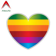 Aliauto adesivo criativo de arco-íris para carro, orgulho gay lésbico, coração, amor, acessórios em pvc, decalque de personalidade para motocicleta, kia, 12cm * 10cm 2024 - compre barato