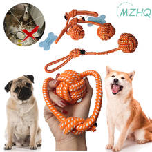 MZHQ 1pc Interactive Dog Training Bite-Resistant Fidget Toys For Dogs Pop Cotton Rope Woven Pet Toy Ball Puppy Training Toys 2024 - buy cheap
