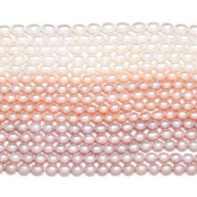 Cuentas de perlas de agua dulce naturales, Accesorio para hacer joyas, Blanco, Naranja, púrpura, 44 piezas/cuerda, 6-7mm/W, 100% AAA 2024 - compra barato