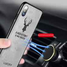 Cloth Texture Deer 3D Soft TPU Magnetic Car Case For Honor 8A Built-in Magnet Plate Case On For Huawei Honor 8A Pro Cover 2024 - buy cheap