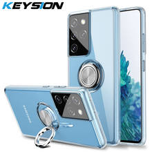 KEYSION-funda transparente para Samsung S21 Ultra 5G S21 Plus S20 +, funda de silicona suave con anillo para Galaxy Note 20 Ultra 10 Plus 2024 - compra barato