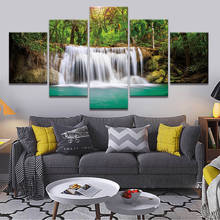 Painting on Canvas 5 Pcs Moving Waterfall Posters and Prints Wall Art Pictures Home Decor 2024 - buy cheap