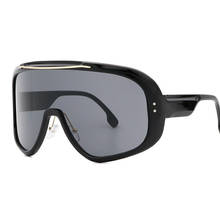 Солнцезащитные очки оверсайз унисекс, роскошные цельные винтажные солнечные очки в стиле панк, UV400, 2021 2024 - купить недорого