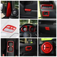 LAPETUS-Kit de reajuste Interior rojo, cinturón de seguridad/volante/Dashbaord/Air AC, embellecedor de cubierta de Panel para Suzuki Jimny 2019 2020 ABS 2024 - compra barato