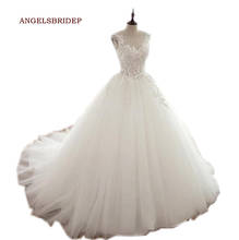 Длинное свадебное платье с кружевным лифом, официальное свадебное платье, размера плюс 2024 - купить недорого