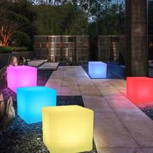 BEIAIDI IP68 Outdoor Garden LED Cube Table Lights 16 RGB Color Rechargeable Cordless Party KTV Bar Desk Lamp with Remote Control 2024 - buy cheap