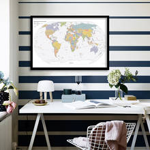 A1 Size The World Political Map In 2019 Canvas Painting Decorative Poster Wall Living Room Home Decor Office & School Supplies 2024 - buy cheap