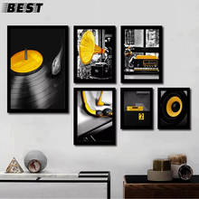 Nordic Canvas Painting Home Decor Wall Art Print Yellow Music Creative Picture Bedroom Living Room Poster Backdrop Art Painting 2024 - buy cheap