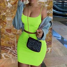 2020 Summer Two Piece Set Women Suit Ladies Sexy 2 Piece Set Women Skirt Set High Waist Crop Top And Skirt Suit Female 2024 - buy cheap