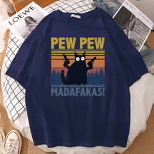 Футболка Pew Madafakas женская с мультяшным принтом, мягкая Модная рубашка с коротким рукавом, большие размеры, в стиле панк 2024 - купить недорого