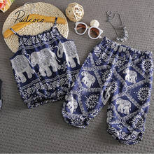 Conjunto de roupas de verão para bebês, 2 peças, blusas e calças para crianças pequenas, estilo folk-personalizado, 2019 2024 - compre barato