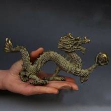 Chinese Fengshui Bronze Zodiac Year Dragon Dragons Animal Hold Bead Statue 2024 - buy cheap