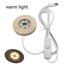 LED Night Light Wooden Round Base Holder Display Stand for Crystals Glass Ball 2024 - buy cheap