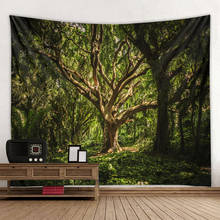 Forest Trees Stream Tapestry Wall Hanging Sandy Beach Picnic Rug Camping Tent Sleeping Pad Home Decor Bedspread Sheet Wall Cloth 2024 - buy cheap