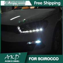 Для автомобиля VW Scirocco головной светильник s 2009-2017 DRL LED дневные ходовые светильник светодиодный Bi Xenon лампы Противотуманные фары светильник, футболка с принтом "автомобиль аксессуар Scirocco фара 2024 - купить недорого