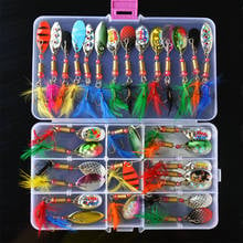 20/30pcs Spinner Bait Metal Spoon 4g-7g Fishing Lure Set Mixed Artificial Hard Bait Bass Sequins Spinner with Feather for Bass 2024 - buy cheap