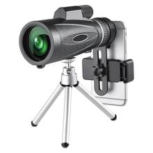 Telescópio monocular óptico portátil com tripé, 18x62 lentes hd com zoom militar, para celular, para caça 2024 - compre barato