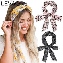 LEVAO Long Bow Headbands for Women 2021 Cross Knotted Headwrap New Spring Summer Head Bands Turban Floral Hairbands 2024 - buy cheap