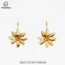 Vedawas Vintage ZA Flower Earrings for Women Trendy Metal Maxi Gold Silver Color Handing Drop Earrings Jewelry Party Wholesale 2024 - buy cheap