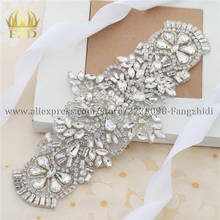 (30pieces) Wholesale Handmade Hot Fix Strass Sew On Sliver Rhinestone Applique Designs for Wedding Dress Bridal Wristbands Belts 2024 - buy cheap