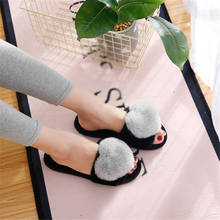 Women pantoufles peluche fashion slides pantoufle femme Love Heart Fur Slippers Winter Flat Cotton Home Slippers Ladies Shoes 2024 - buy cheap