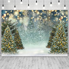 Avezano-fondo fotográfico con Árbol de Navidad, telón de fondo brillante con Árbol de Navidad, iluminación de invierno, decoración para sesión fotográfica 2024 - compra barato