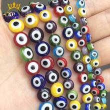 Colorful Evil Eye Lampwork Glazed Glass Flat Shape Beads Round Spacer Beads For Jewelry Making Bracelet Accessories 15"6/8/10mm 2024 - buy cheap