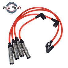 WOLFIGO 4 PCS 8MM Spark Plug Wire Set Fits For VW Beetle Golf GTI Jetta 2.0L 27588 57041 QW1402 VWC035 09487 6714125 1756203 2024 - buy cheap