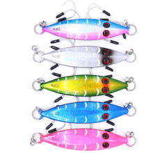 CASTFUN Metal Jig  Fishing Lure Slow Jig Luminous 5pc 100g 150g 200g 250g Jigging Lure Assist Hook Fish Artificial Bait Lure 2024 - buy cheap