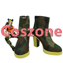 JoJo's Bizarre Adventure Jolyne Cujoh Green Cosplay Shoes Boots Halloween Carnival Cosplay Costume Accessories 2024 - buy cheap