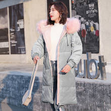 Женская зимняя куртка, Корейская парка, женское длинное пальто, женская толстая теплая куртка-пуховик, парки, camarras De Mujer KJ1015 2024 - купить недорого