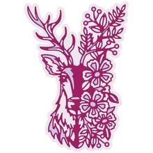 Floral stag Metal Cutting Dies for Scrapbooking Steel Craft Cut Embossing Paper Card Album Stencil 2024 - buy cheap