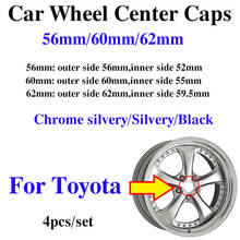 4pcs 56mm 60mm 62mmAuto Car Wheel Hub Center Caps Rims Wheel Covers For Carolla Camry Reiz Sienna prius Land Cruiser 2024 - buy cheap