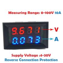 Voltímetro digital dc de 4 bits, 10a, 100v, amperímetro, medidor de corrente de voltagem 0.28 polegadas, 1 peça 2024 - compre barato