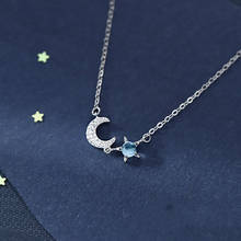 Sweet Style Silver Color Moon Star Bracelet Micro Mosaic Zircon Moon Blue Zircon Star Bracelets For Girl Fashion Jewelry 2024 - buy cheap