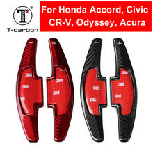 Extensión de palanca de cambios para volante de coche, accesorio de fibra de carbono Real para Honda Accord CR-V Civic Odyssey Acura 2024 - compra barato