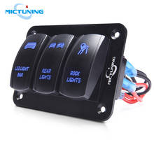 Mictuning-painel de controle para interruptor de luz led, 3 gang, rocker, 5 pinos, liga-desliga, 12v, 24v, luz azul 2024 - compre barato
