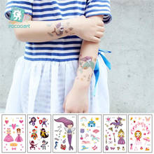 Tatuajes Temporales impermeables para niño y niña, pegatinas con diseño de princesa, transferencia al agua, bonito 2024 - compra barato